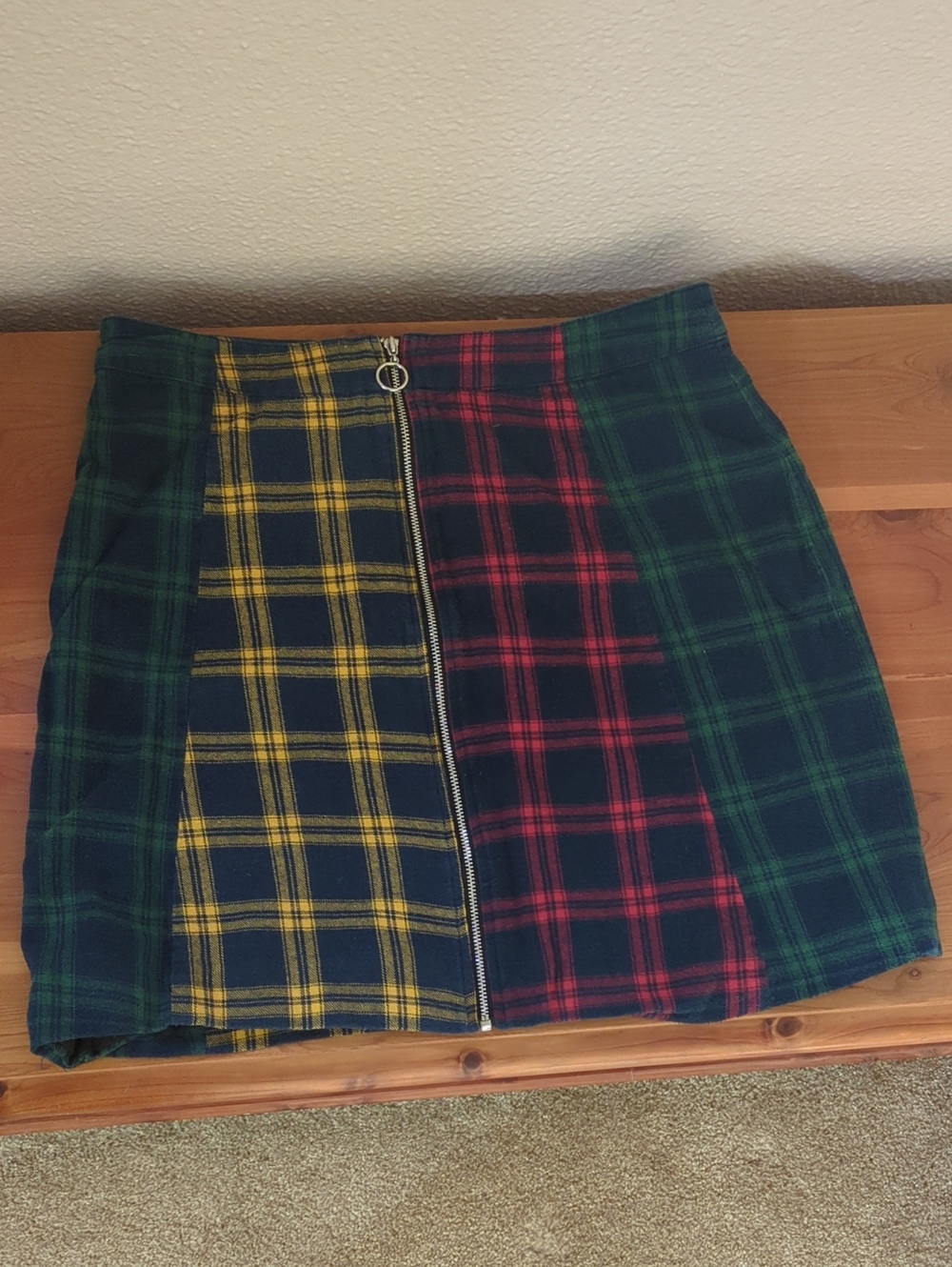 Lazy Oaf Tartan Mini Skirt in Green, Red & Yellow